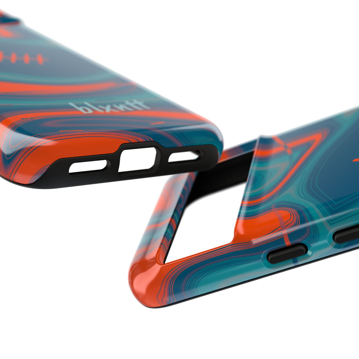 Aqua & Orange Trippy Football Phone Case