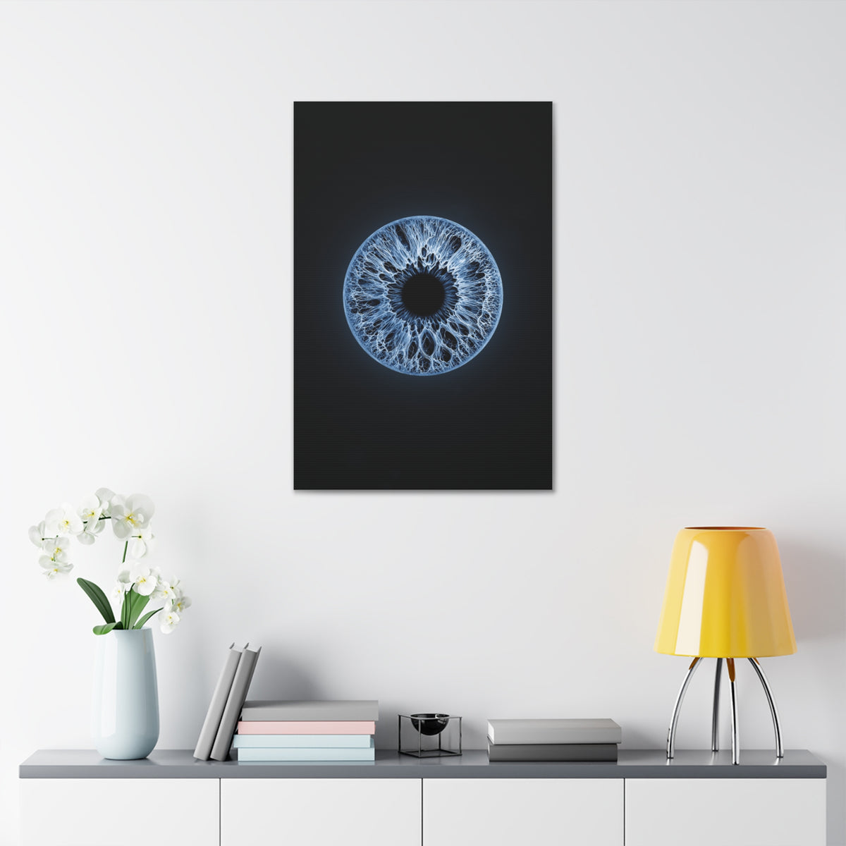 BLXNTT Iris – Lace Web Blue Glossy Canvas