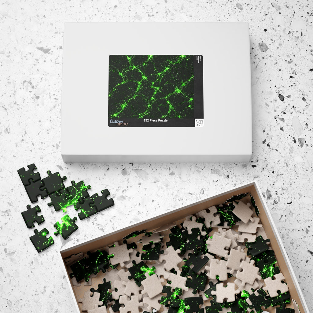 Neon Mycelium - Toxic Lime Jigsaw Puzzle