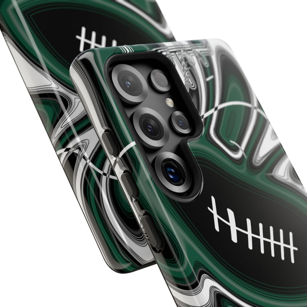 Hunter Green & White Trippy Football Phone Case