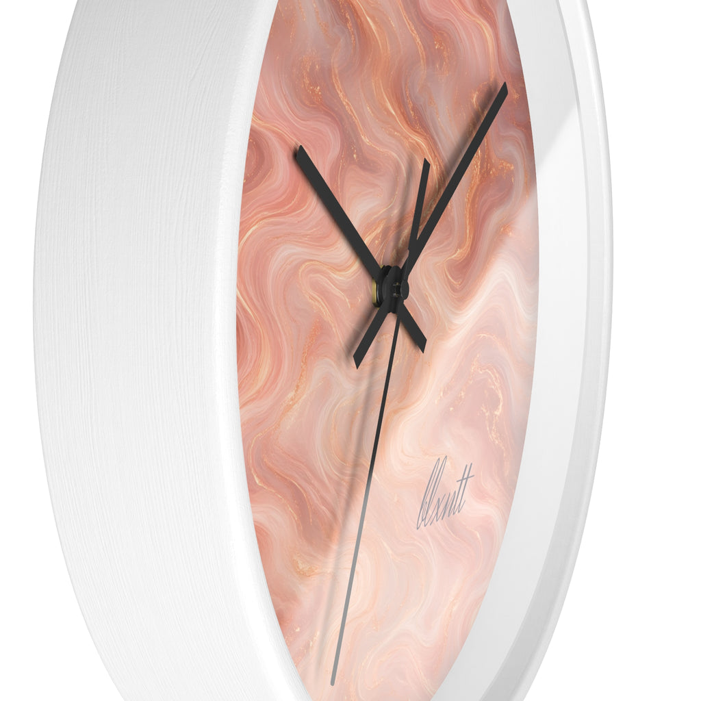 Rose Gold Marble Wall Clock