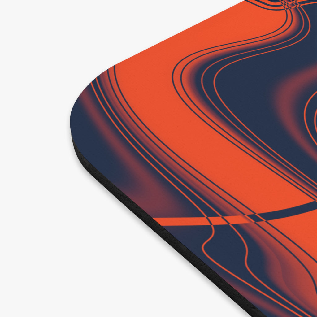 Orange & Navy Trippy Football Mouse Pad
