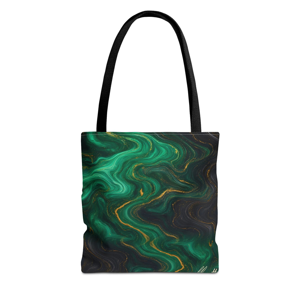Emerald & Black Marble Tote Bag