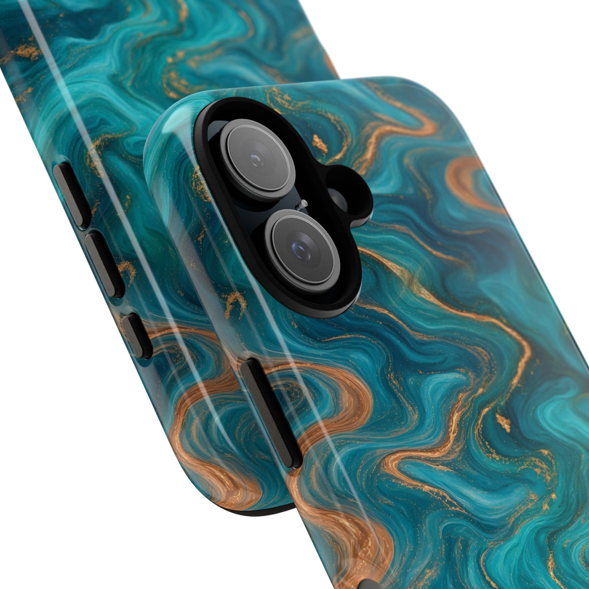 Turquoise & Copper Marble Phone Case