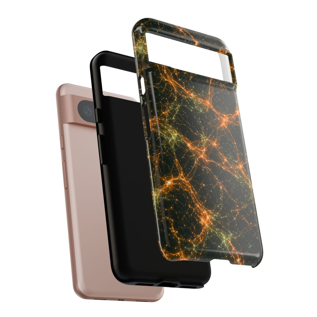 Neon Mycelium - Electric Tangerine Teal Phone Case
