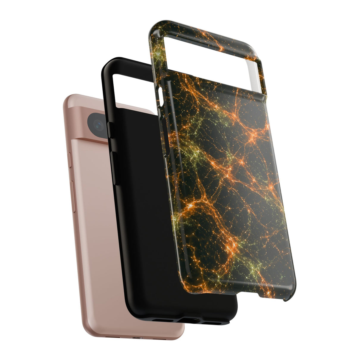 Neon Mycelium - Electric Tangerine Teal Phone Case