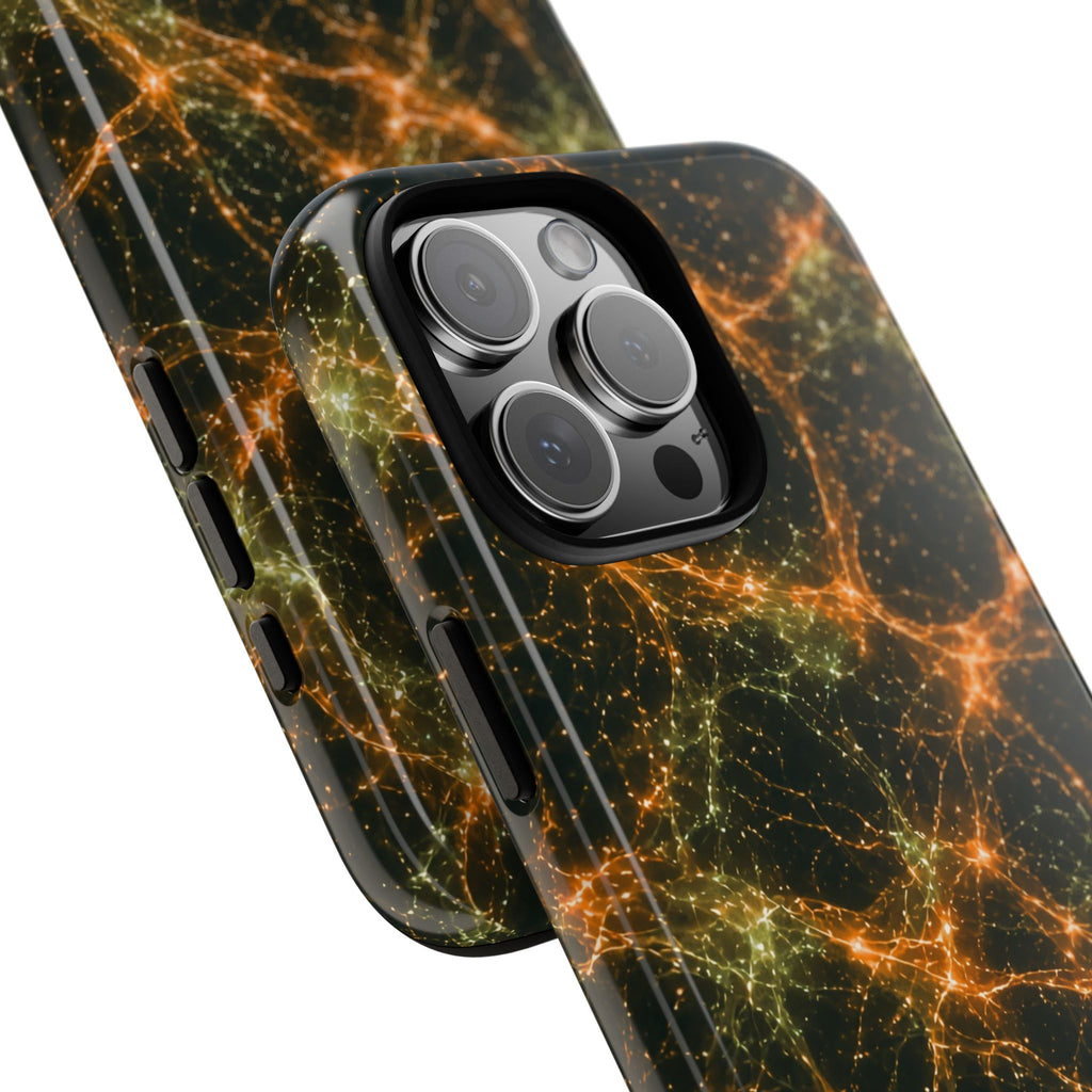 Neon Mycelium - Electric Tangerine Teal Phone Case