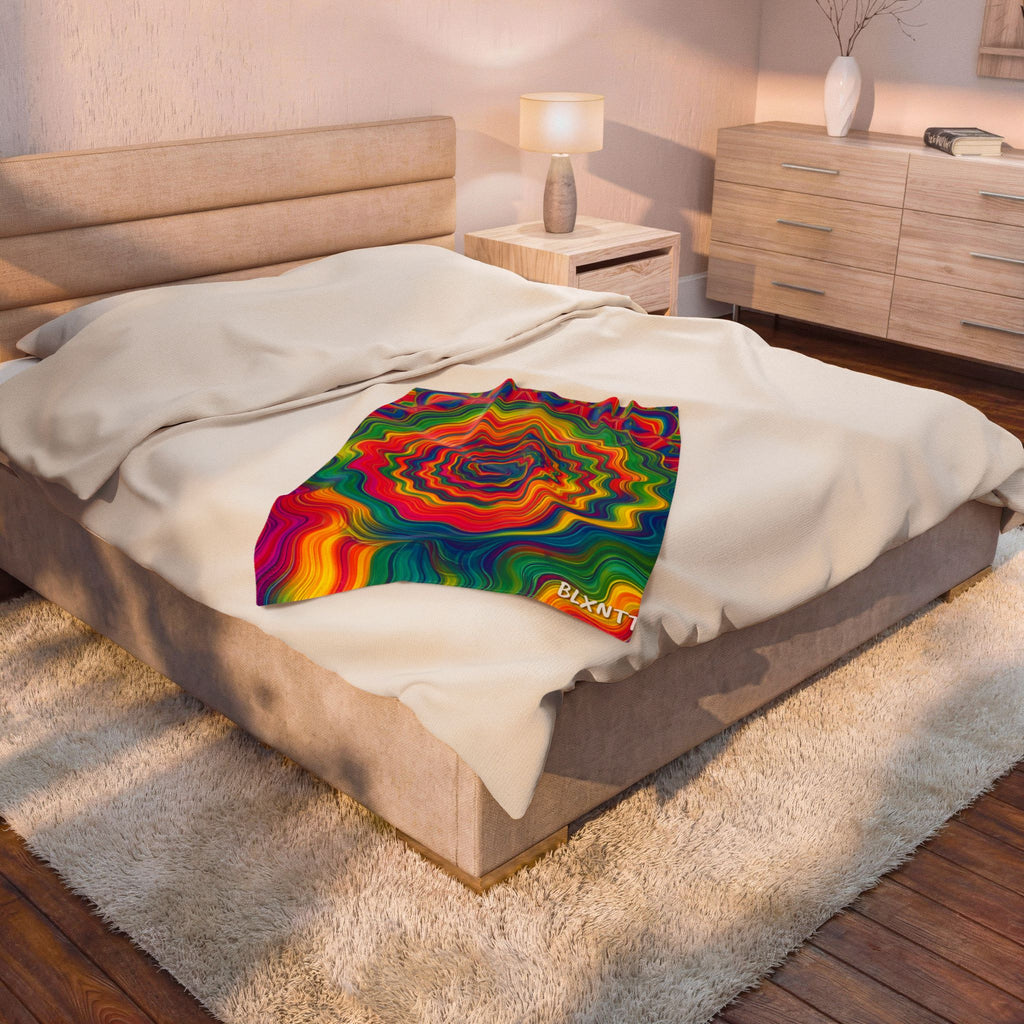 Hypnotic Rainbow Ripple Blanket