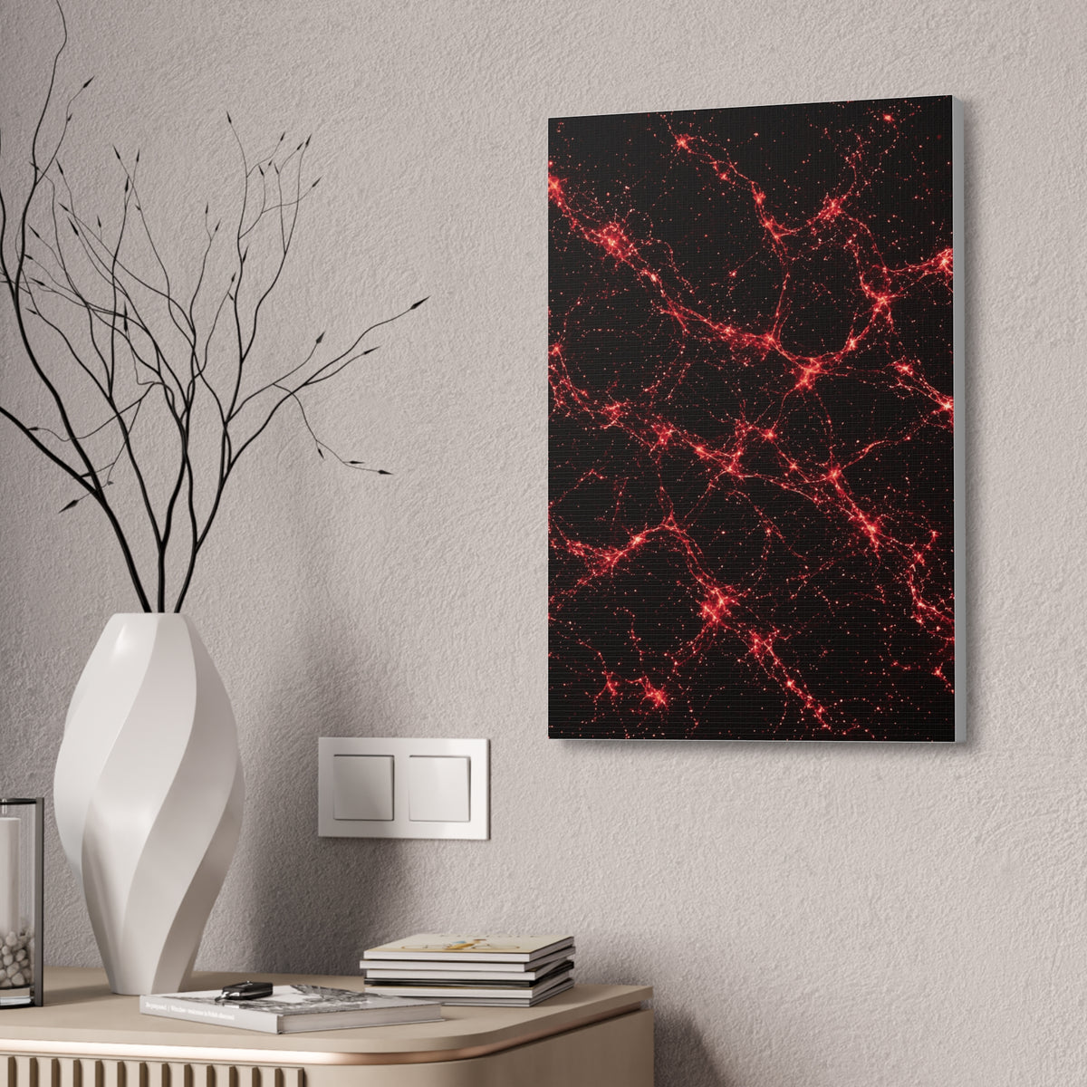Neon Mycelium - Blood Moon Glossy Canvas