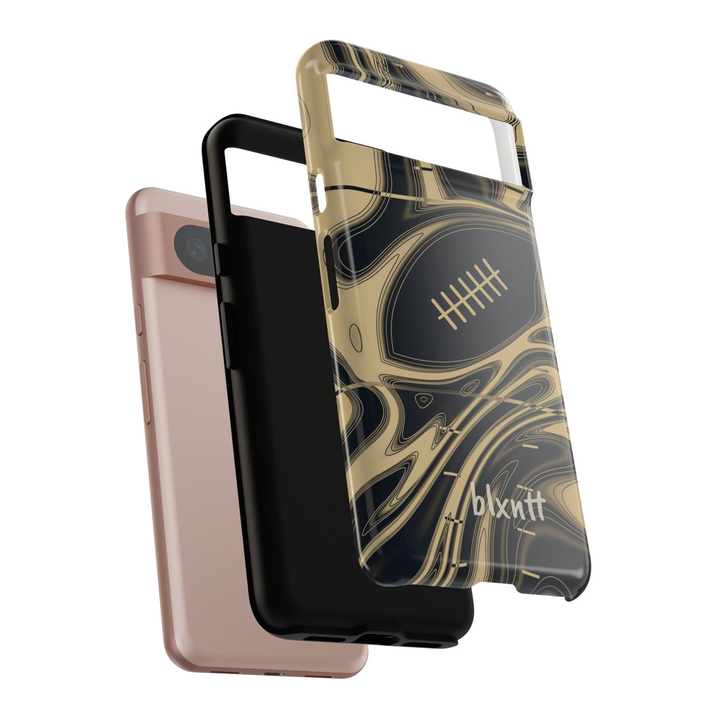 Old Gold & Black Trippy Football Phone Case