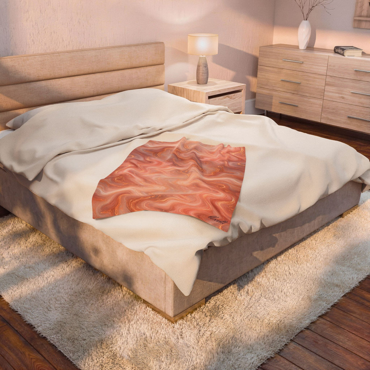 Rose Gold Marble Blanket