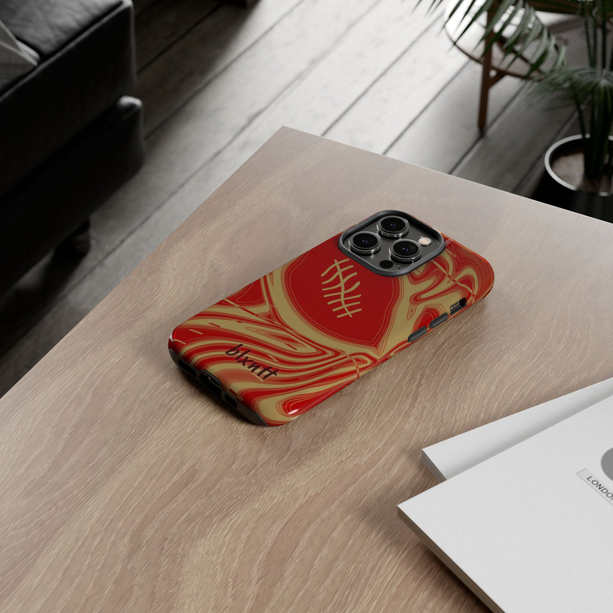 Scarlet & Gold Trippy Football Phone Case