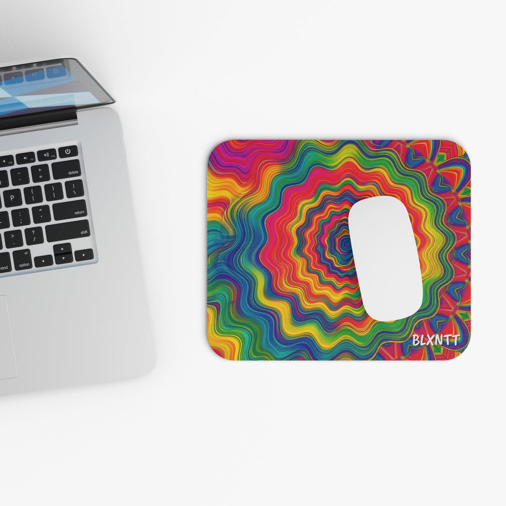 Hypnotic Rainbow Ripple Mouse Pad