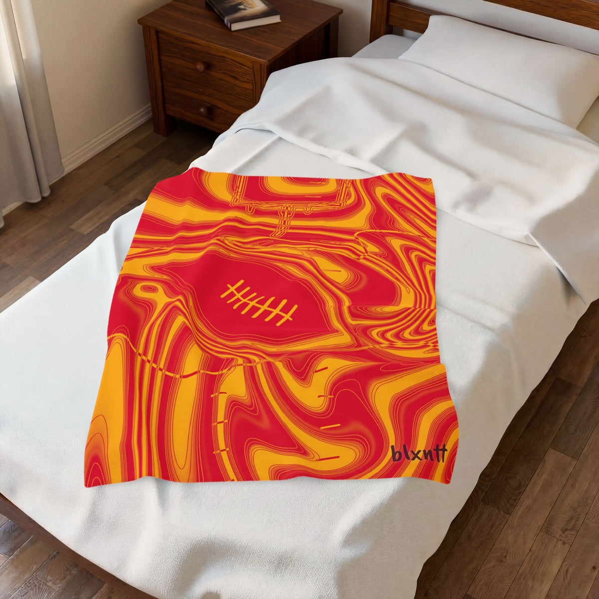 Red & Yellow Trippy Football Blanket