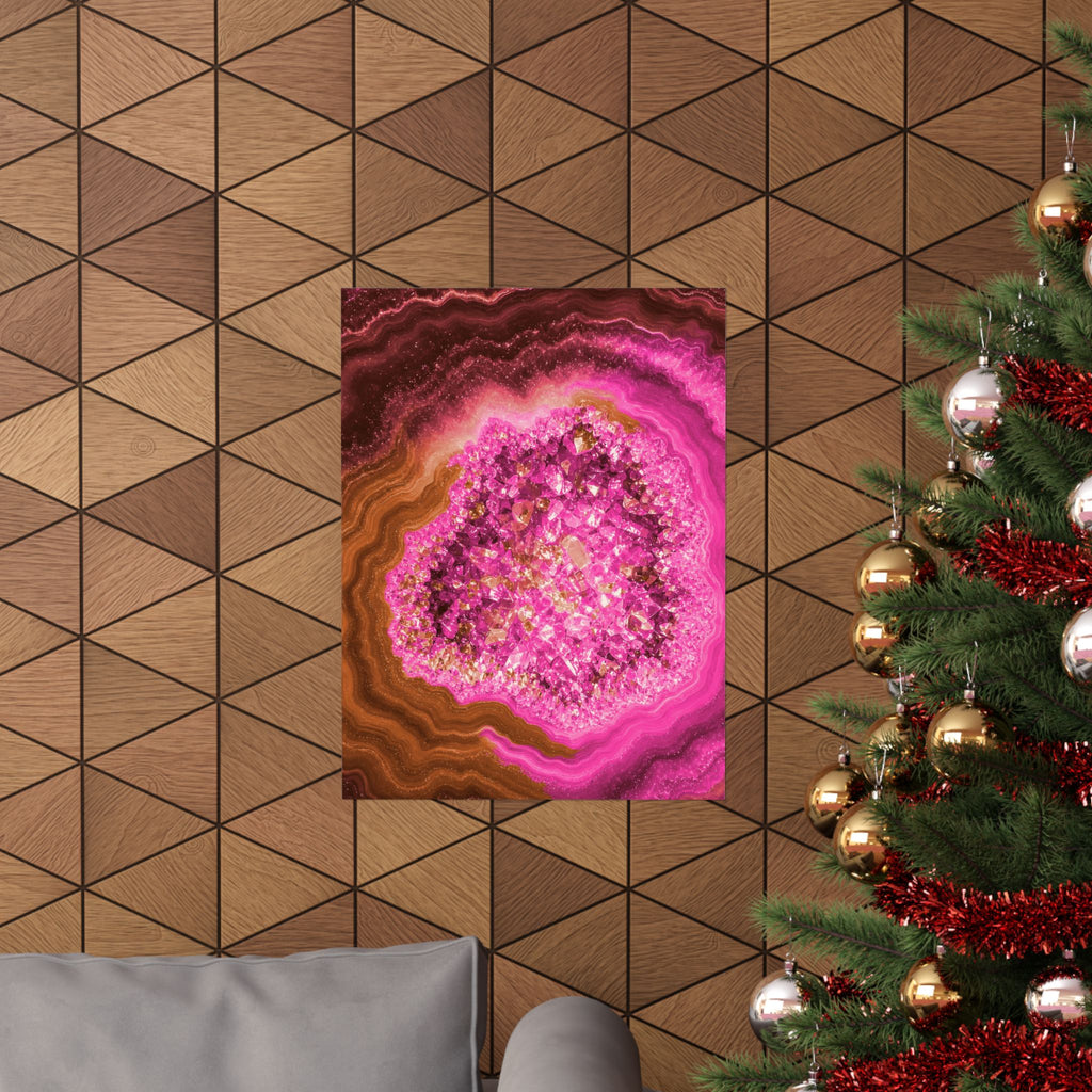 Geode Core - Terracotta Neon Poster