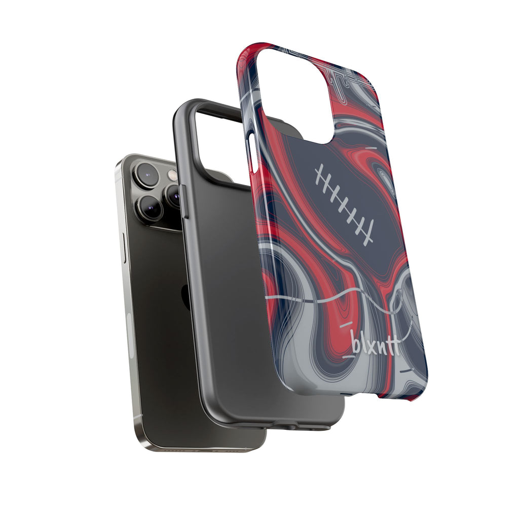 Navy, Red & Silver Trippy Football Phone Case