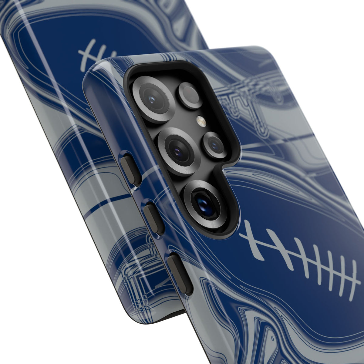 Blue & Gray Trippy Football Phone Case