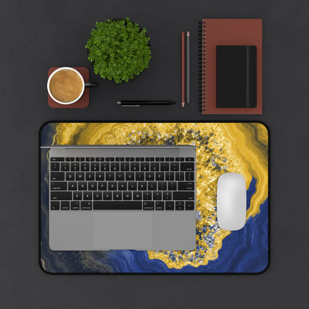 Geode Core - Mustard Navy Desk Mat