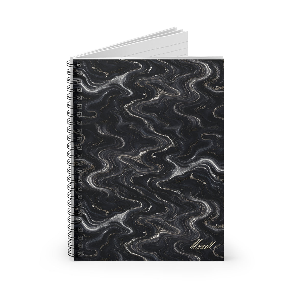Black & Silver Marble Spiral Notebook