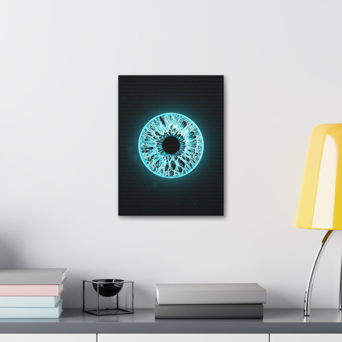 BLXNTT Iris – Lace Web Electric Cyan Glossy Canvas