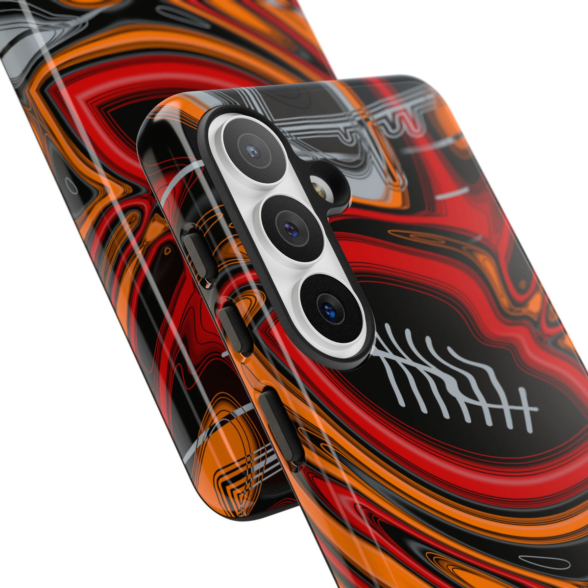 Red, Orange & Pewter Trippy Football Phone Case