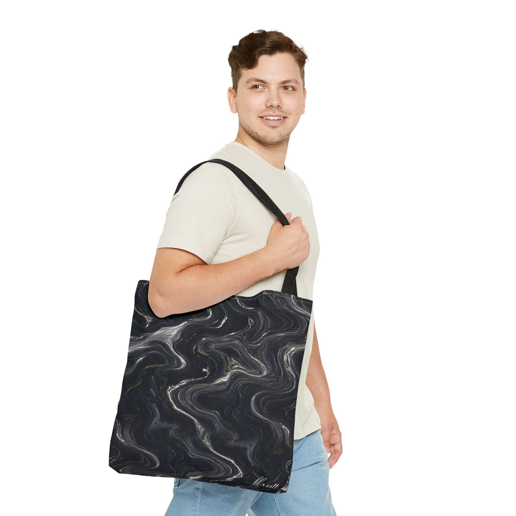Black & Silver Marble Tote Bag