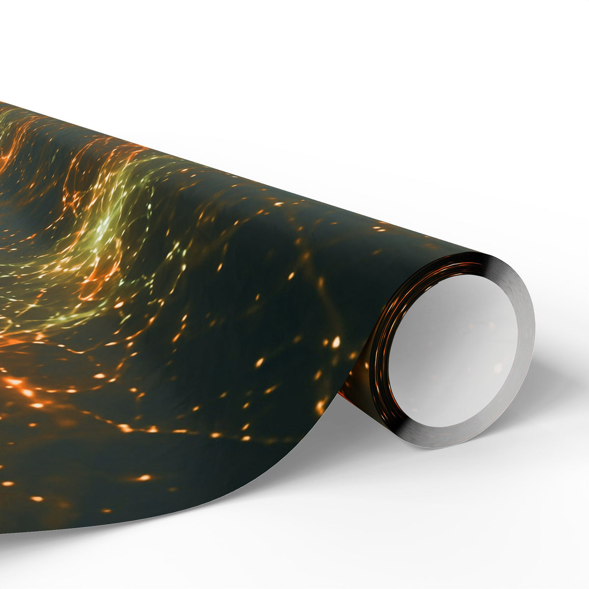 Neon Mycelium - Electric Tangerine Teal Wrapping Paper