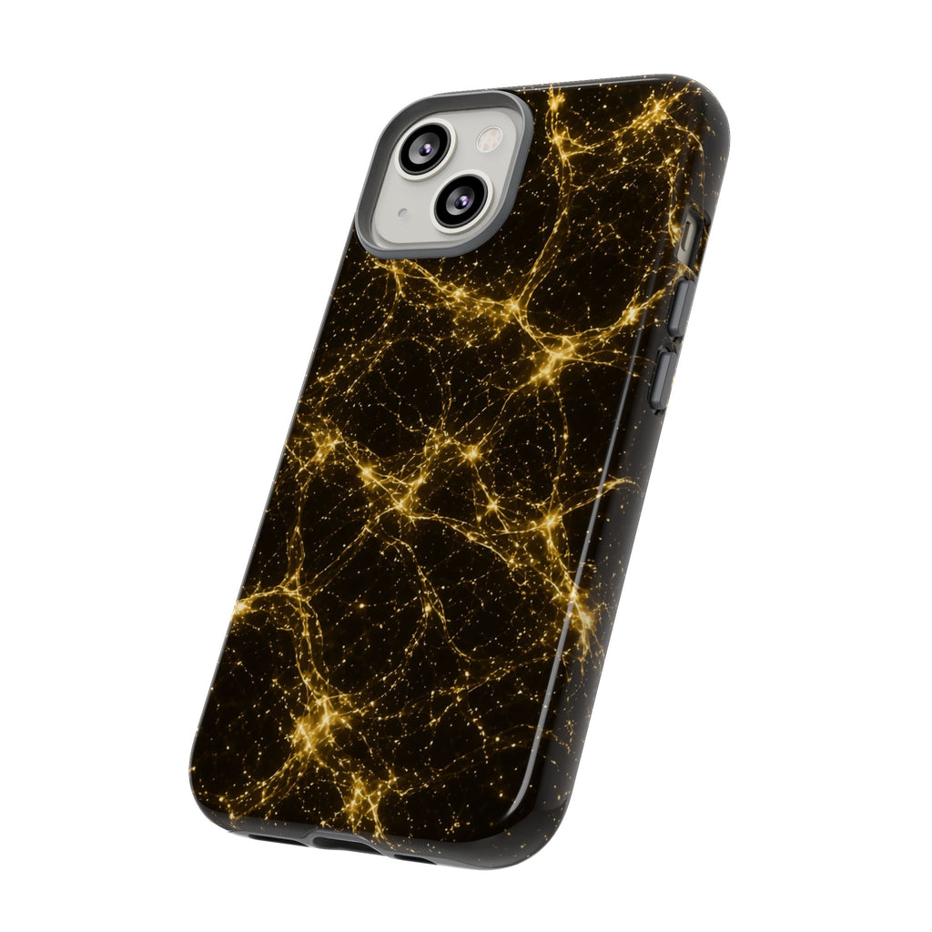 Neon Mycelium - Gold Filigree Phone Case