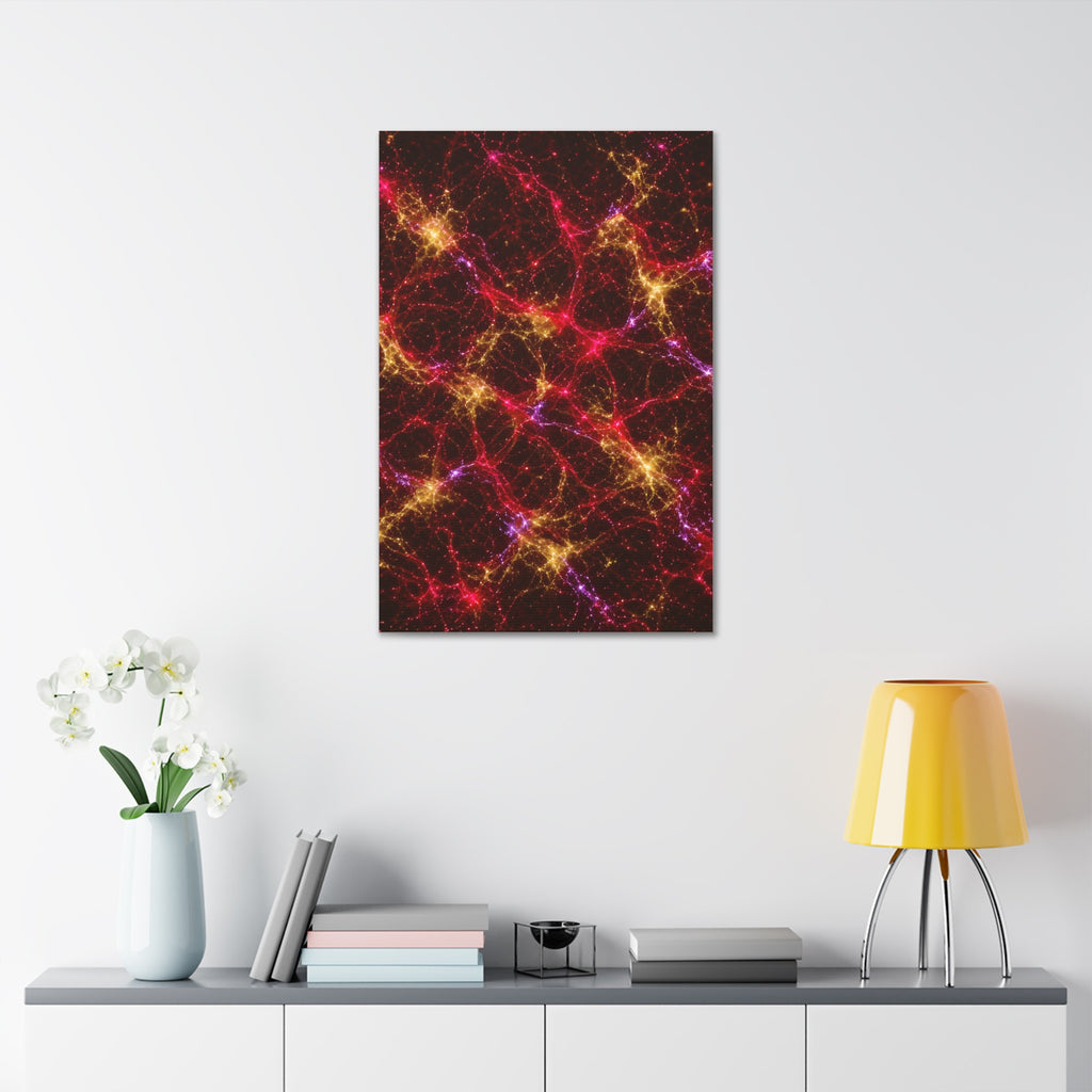 Neon Mycelium - Rainbow Nerve Glossy Canvas