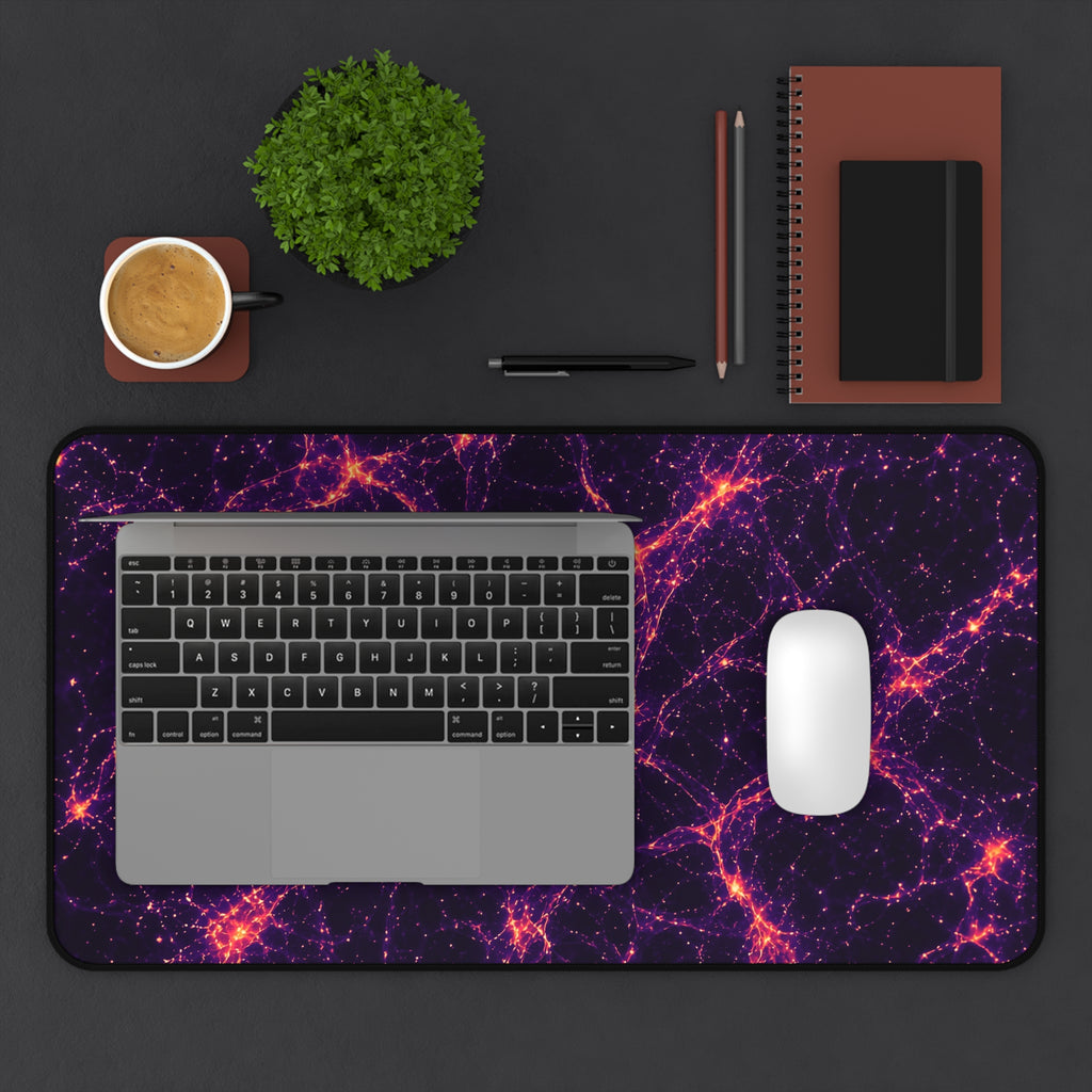 Neon Mycelium - Sunset Synapse Desk Mat