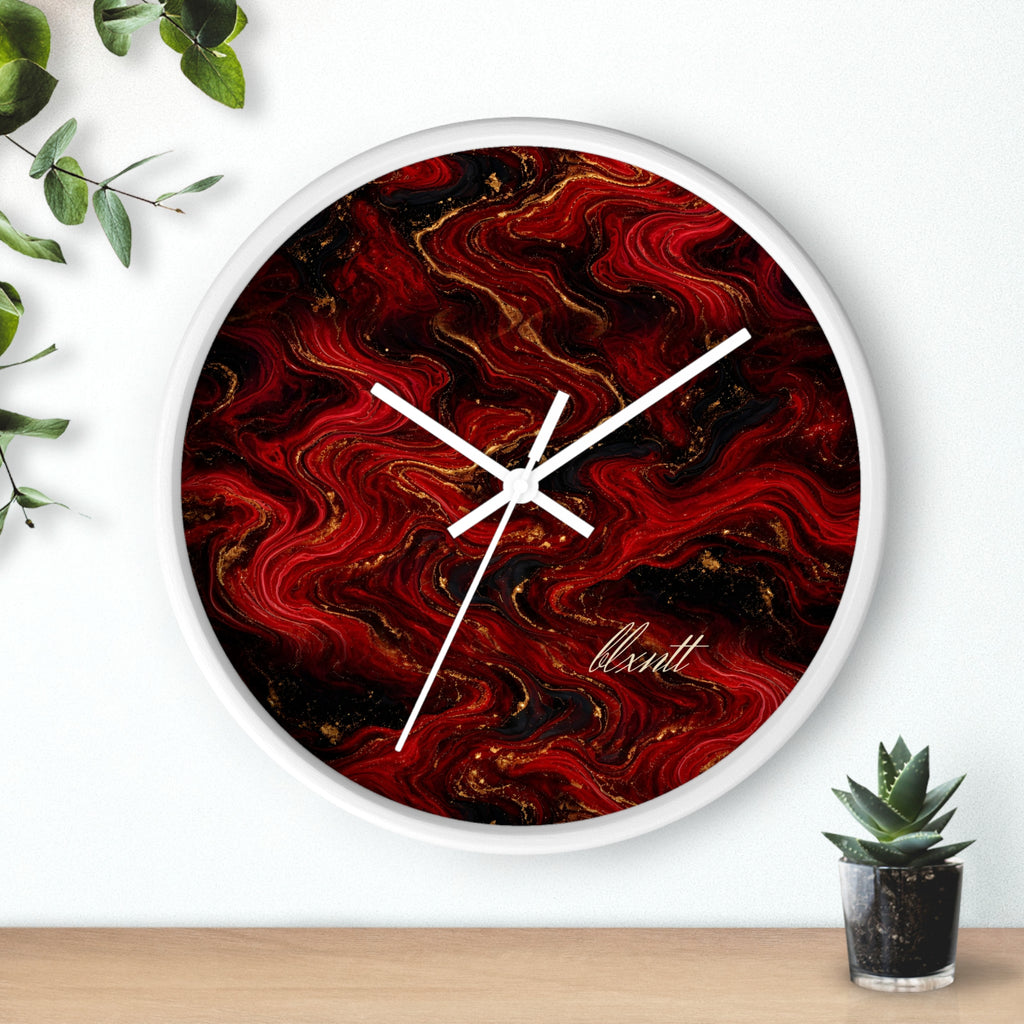 Red & Black Marble Wall Clock