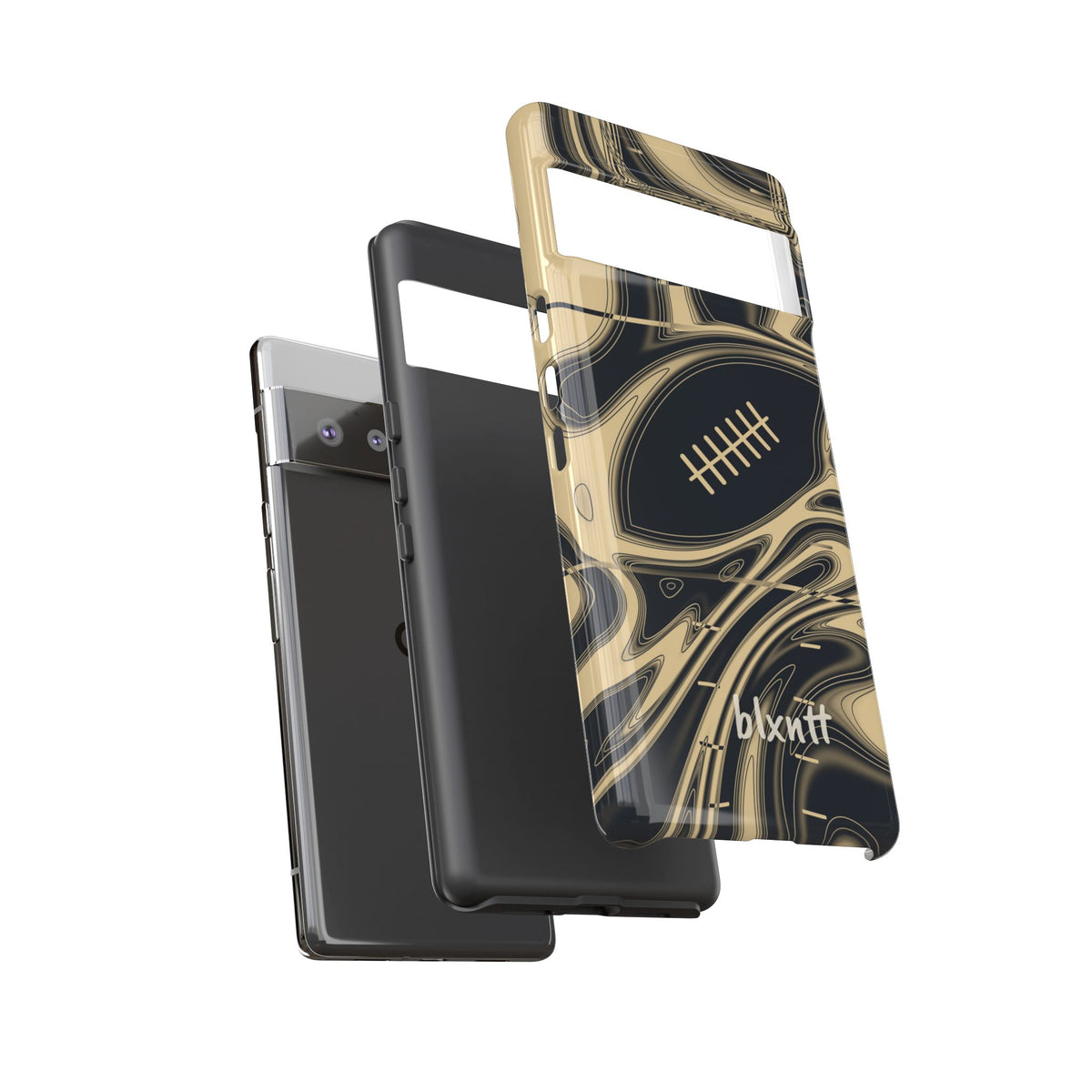 Old Gold & Black Trippy Football Phone Case