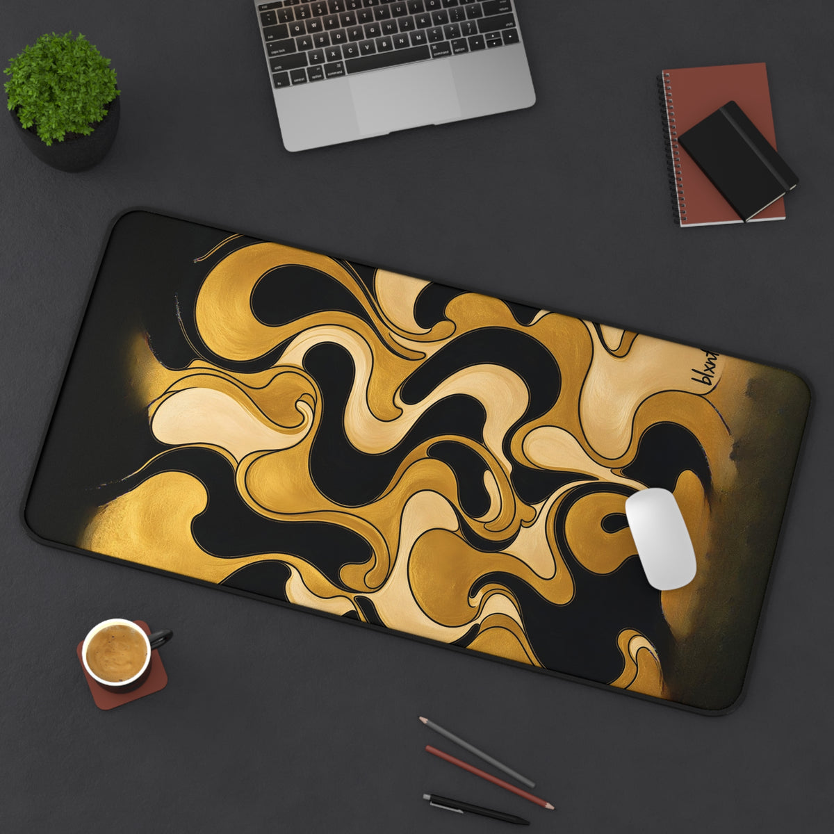 Fillmore Flow - Gold & Black Desk Mat