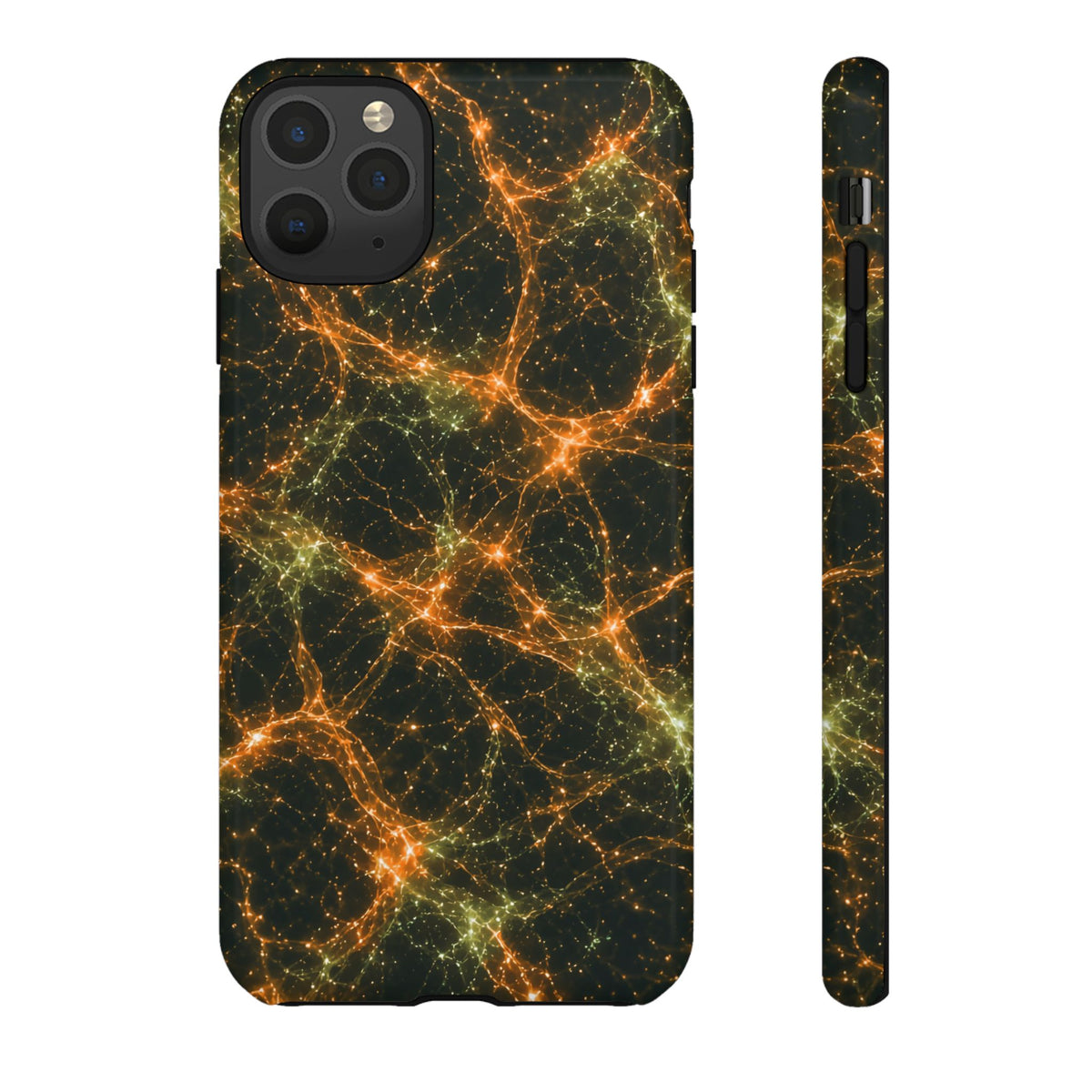 Neon Mycelium - Electric Tangerine Teal Phone Case