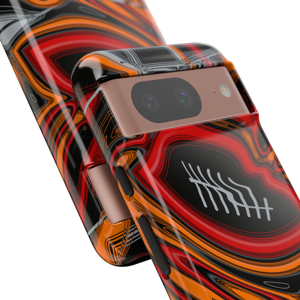 Red, Orange & Pewter Trippy Football Phone Case