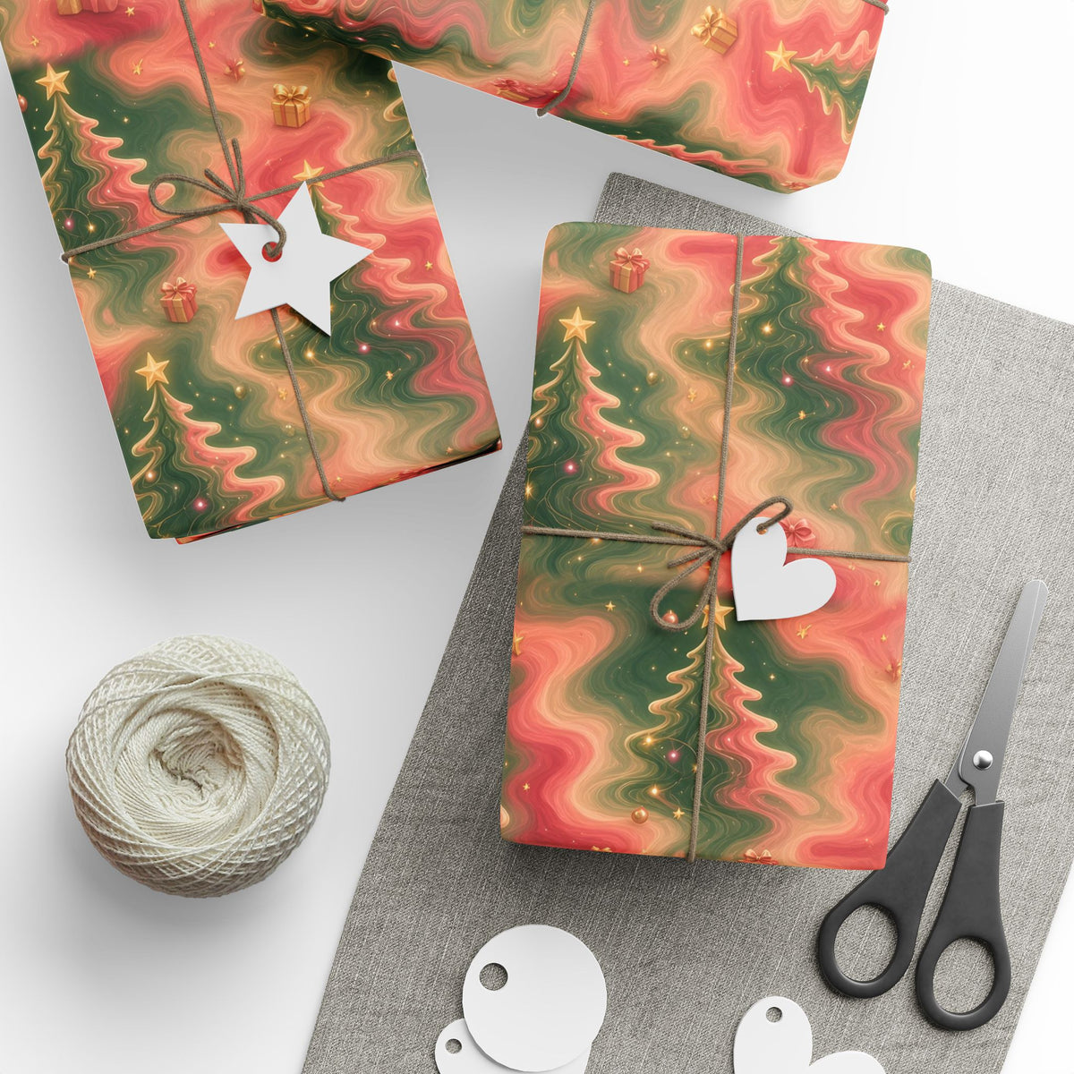 Trees Trippy Christmas Wrapping Paper