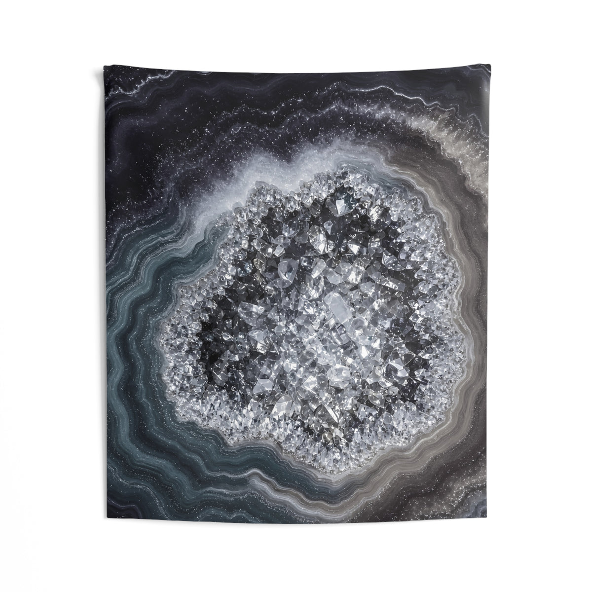 Geode Core - Silver Smoke Tapestry