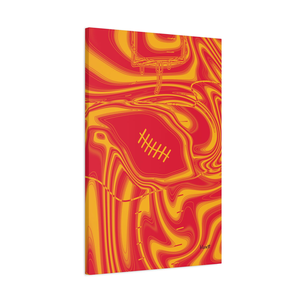 Red & Yellow Trippy Football Canvas