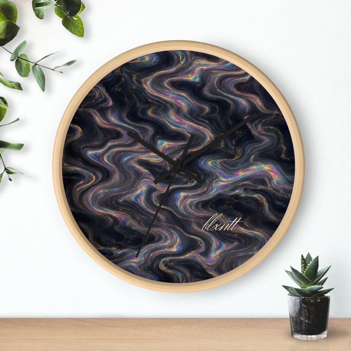 Galaxy Iridescent Marble Wall Clock