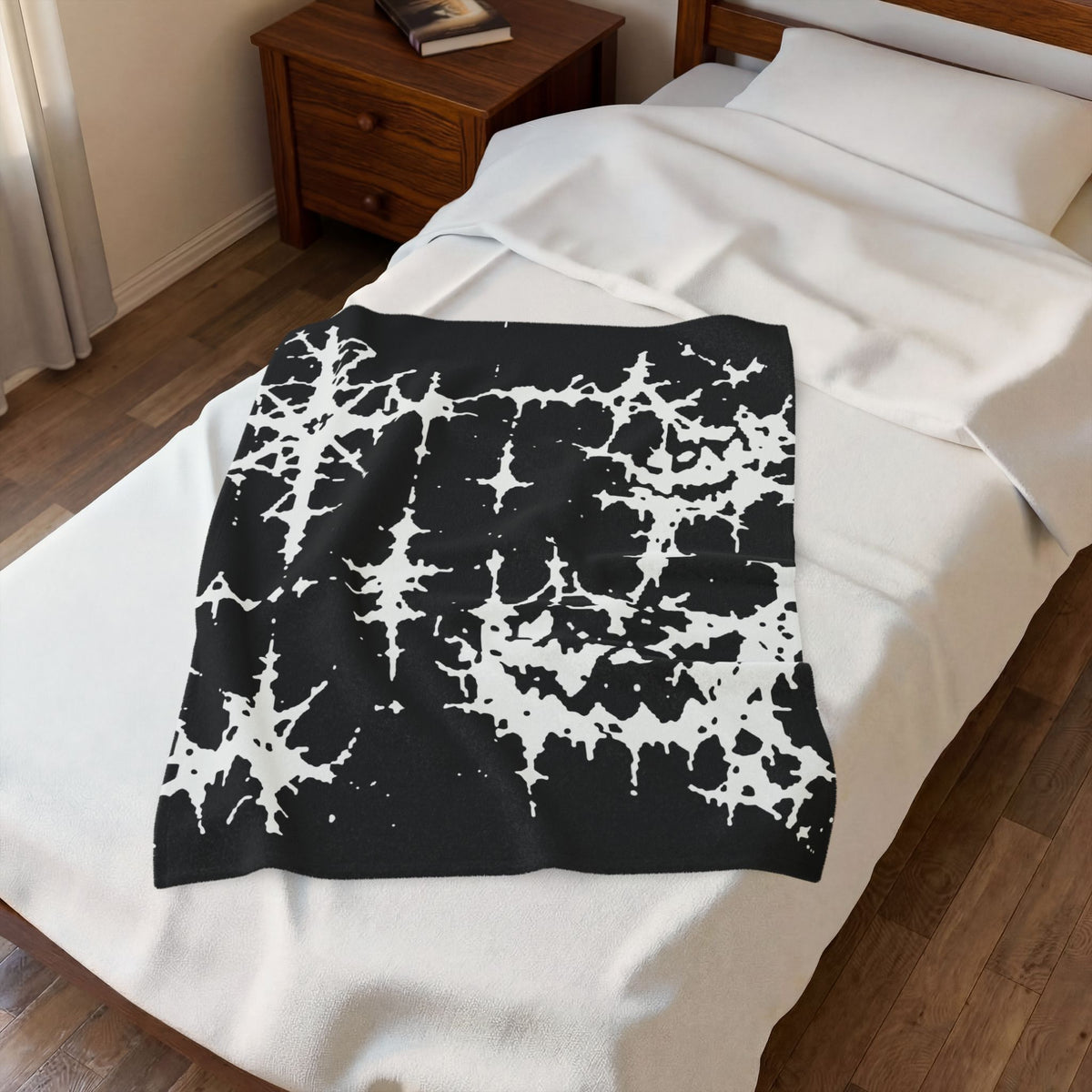 White Spiderweb Pumpkin Blanket