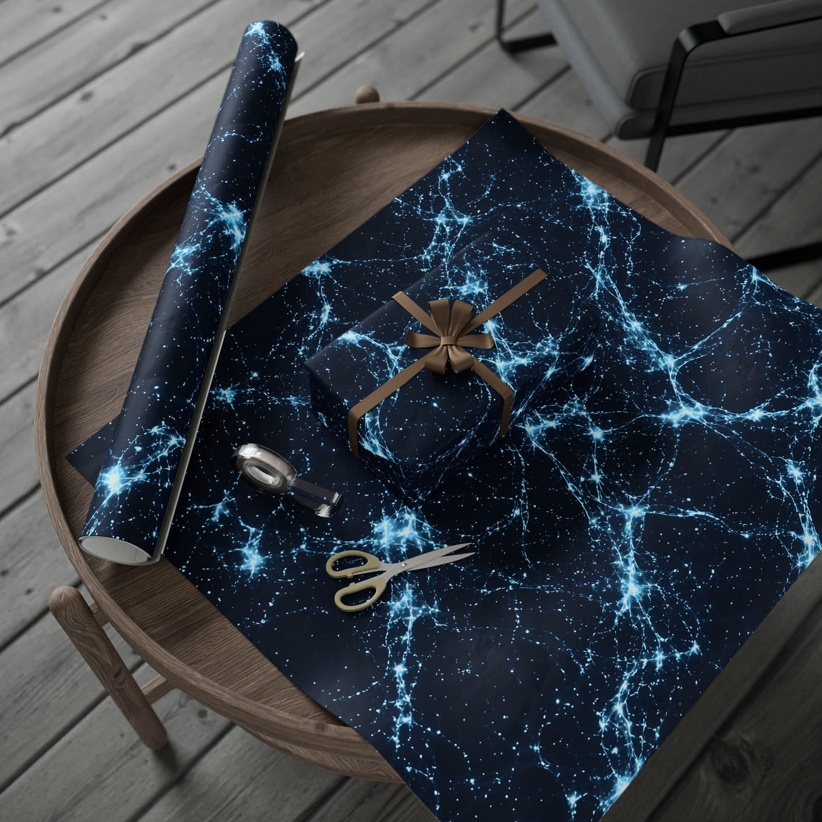 Neon Mycelium - Ice Crystal Wrapping Paper