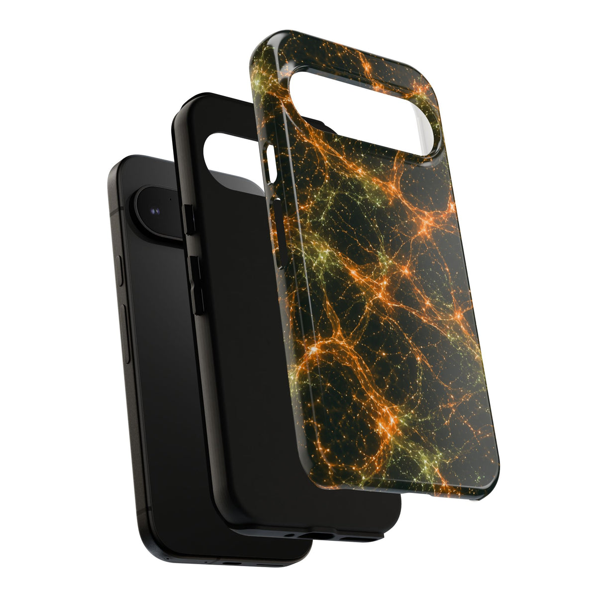 Neon Mycelium - Electric Tangerine Teal Phone Case