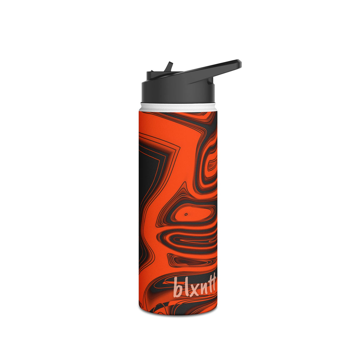 Orange & Black Trippy Football Water Bottle