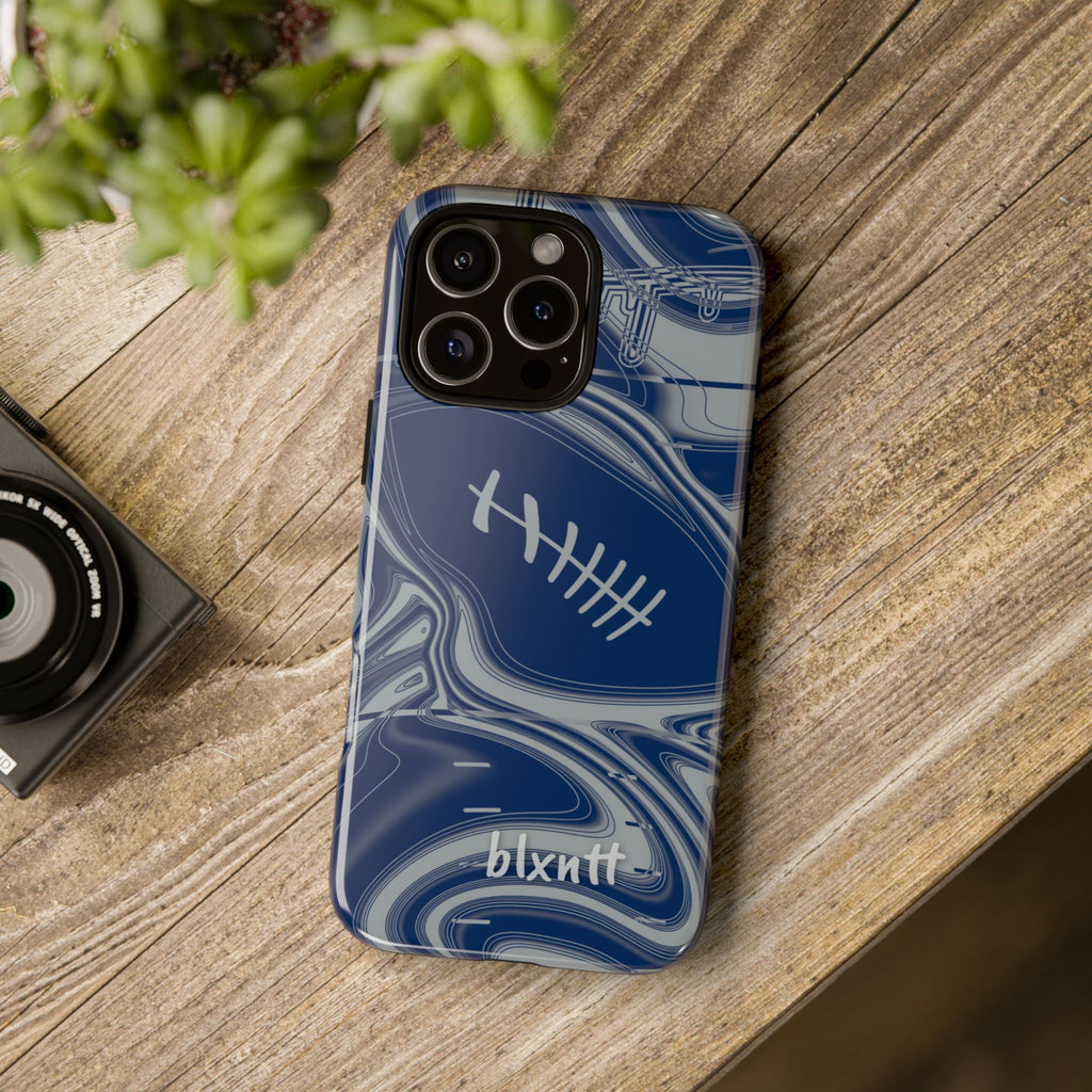 Blue & Gray Trippy Football Phone Case