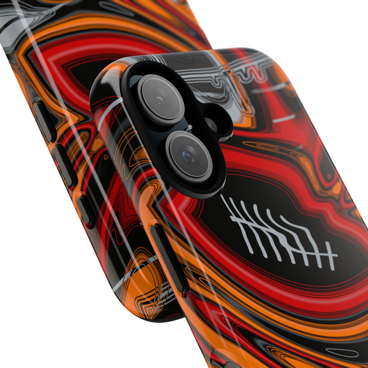 Red, Orange & Pewter Trippy Football Phone Case