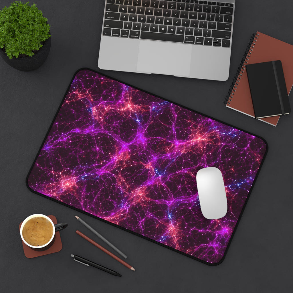 Neon Mycelium - Ember Orchid Desk Mat