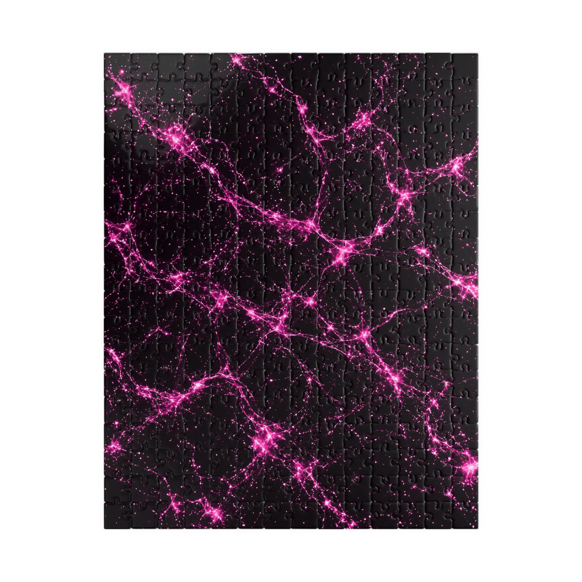 Neon Mycelium - Hot Pink Pulse Jigsaw Puzzle