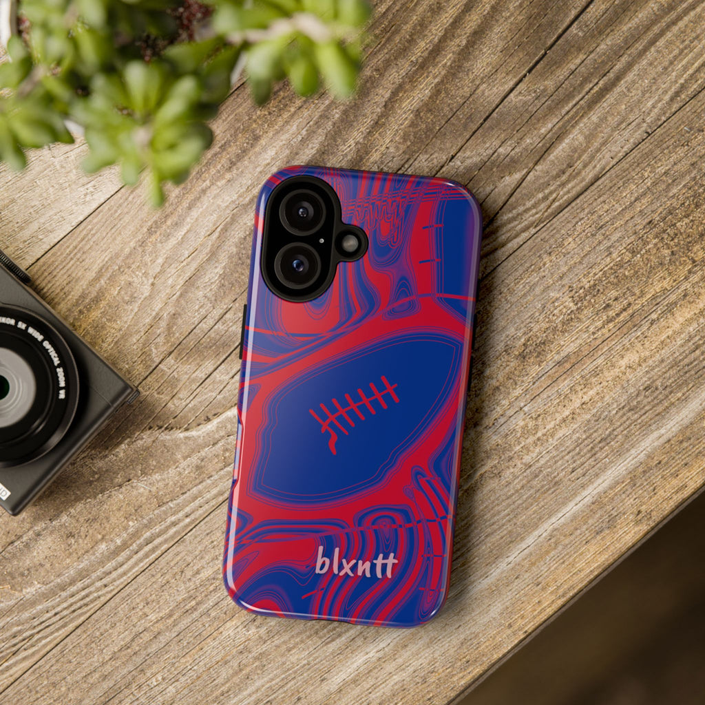 Royal Blue & Red Trippy Football Phone Case