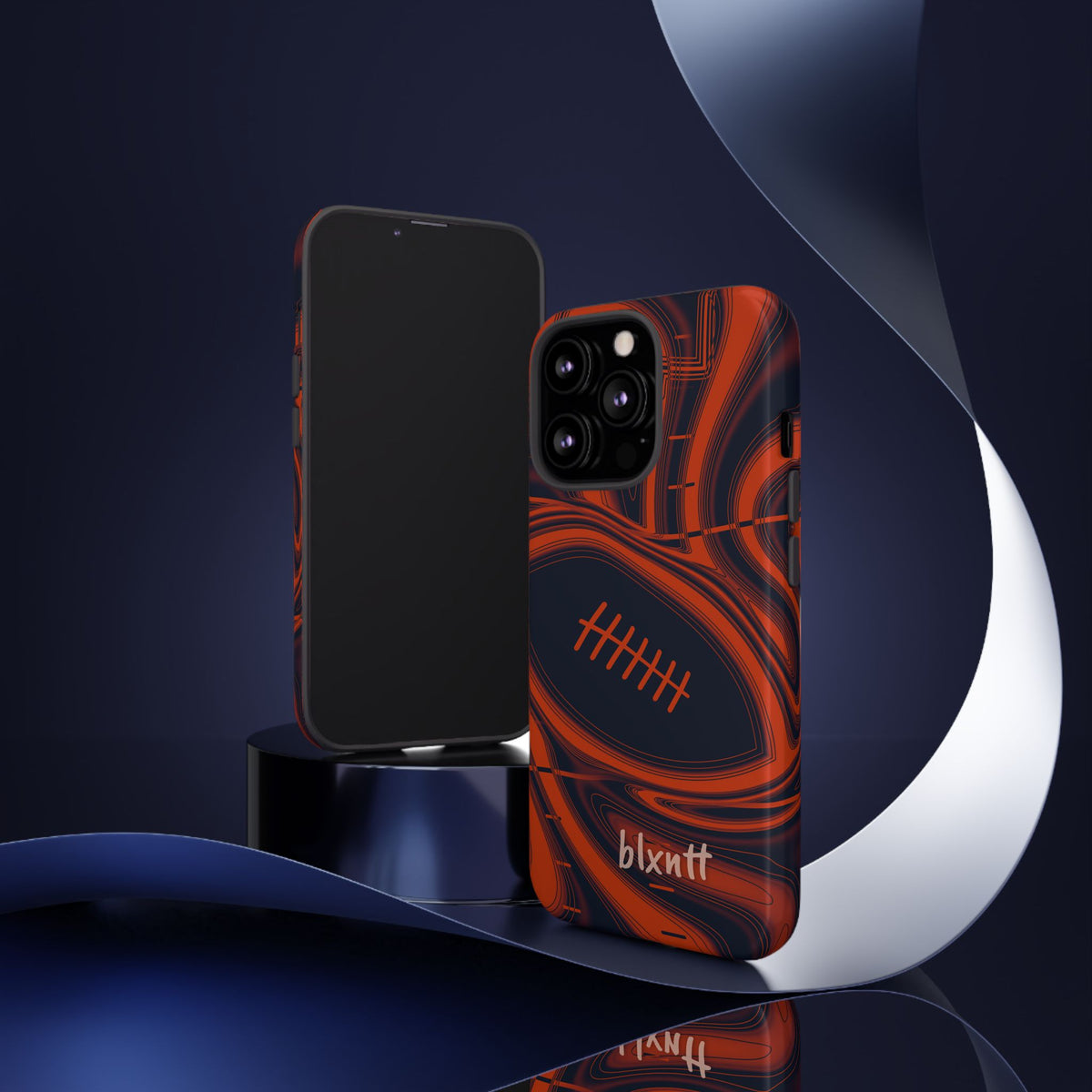 Navy & Orange Trippy Football Phone Case