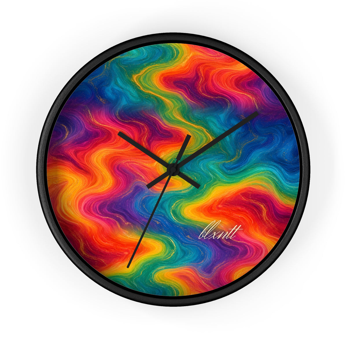 Rainbow Marble Wall Clock